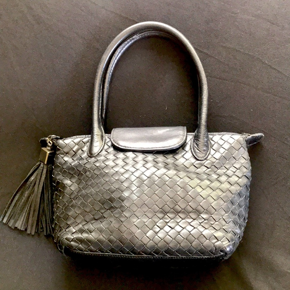 ASPECTS by Lisette Mini Woven Leather Black Bag
